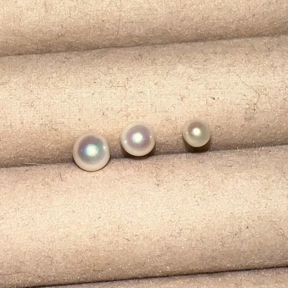 (3) Pearl 14k Gold Strand Vintage Stud Earring Set - Picture 6 of 9